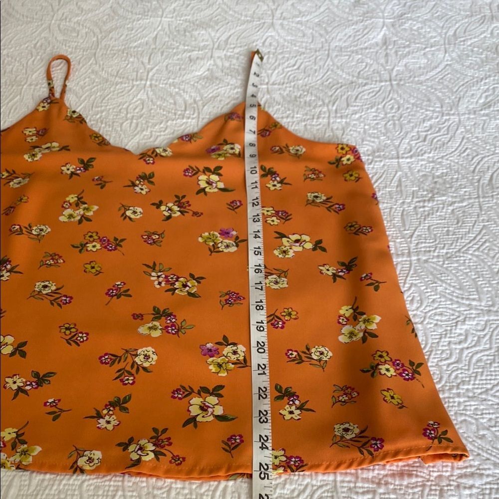 Socialite Orange Floral Women's Top Size Large - Picture 8 of 8